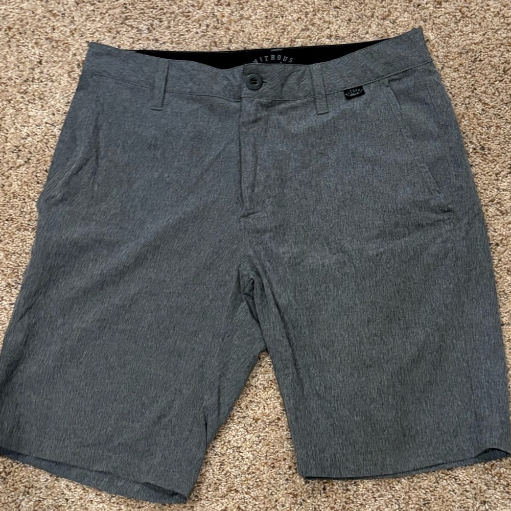 Gray Flat Front Casual Shorts